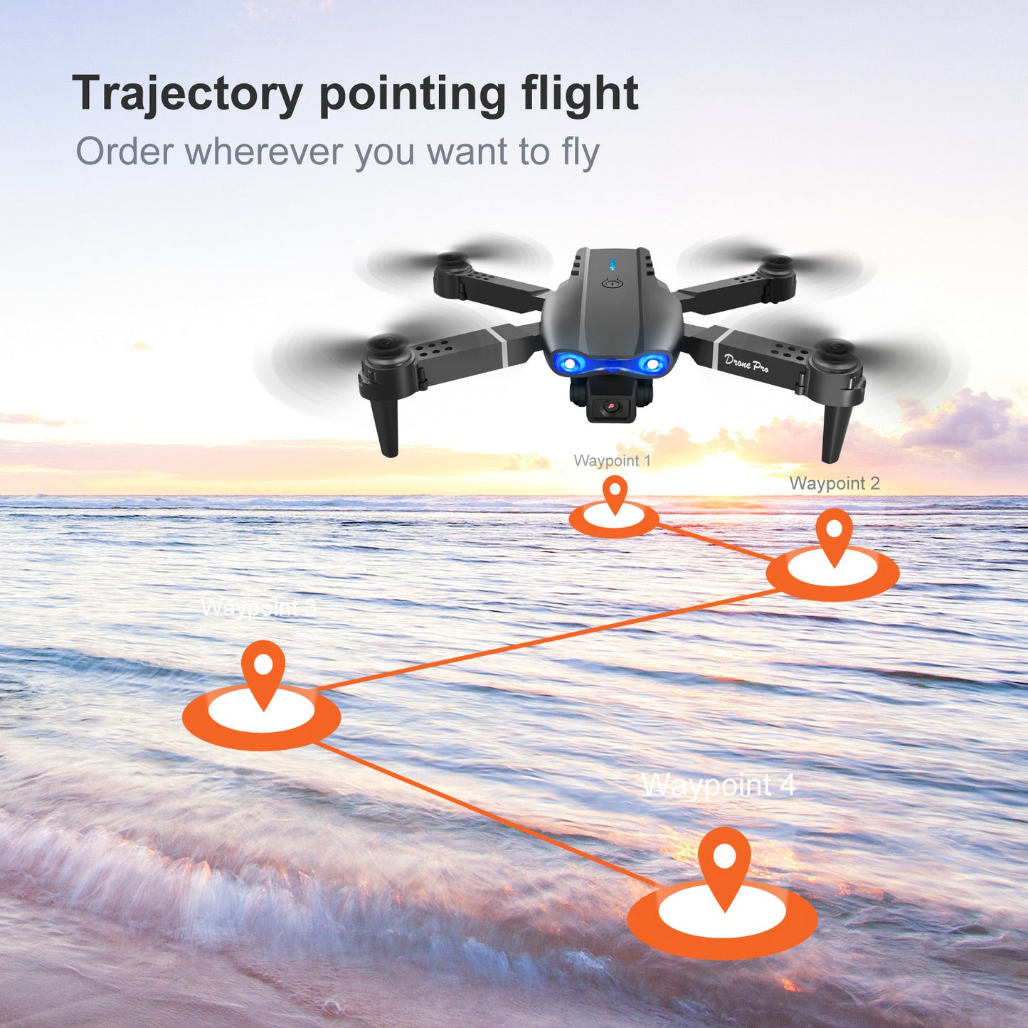 Casrra Drone E99pro With 1080P HD Dual Camera for Adults Kids,RC Quadcopter with 2 Modular 1800mAh Batteries for 30 Mins Long Flight,Black,Altitude Hold,Waypoint Fly,Carrying Case