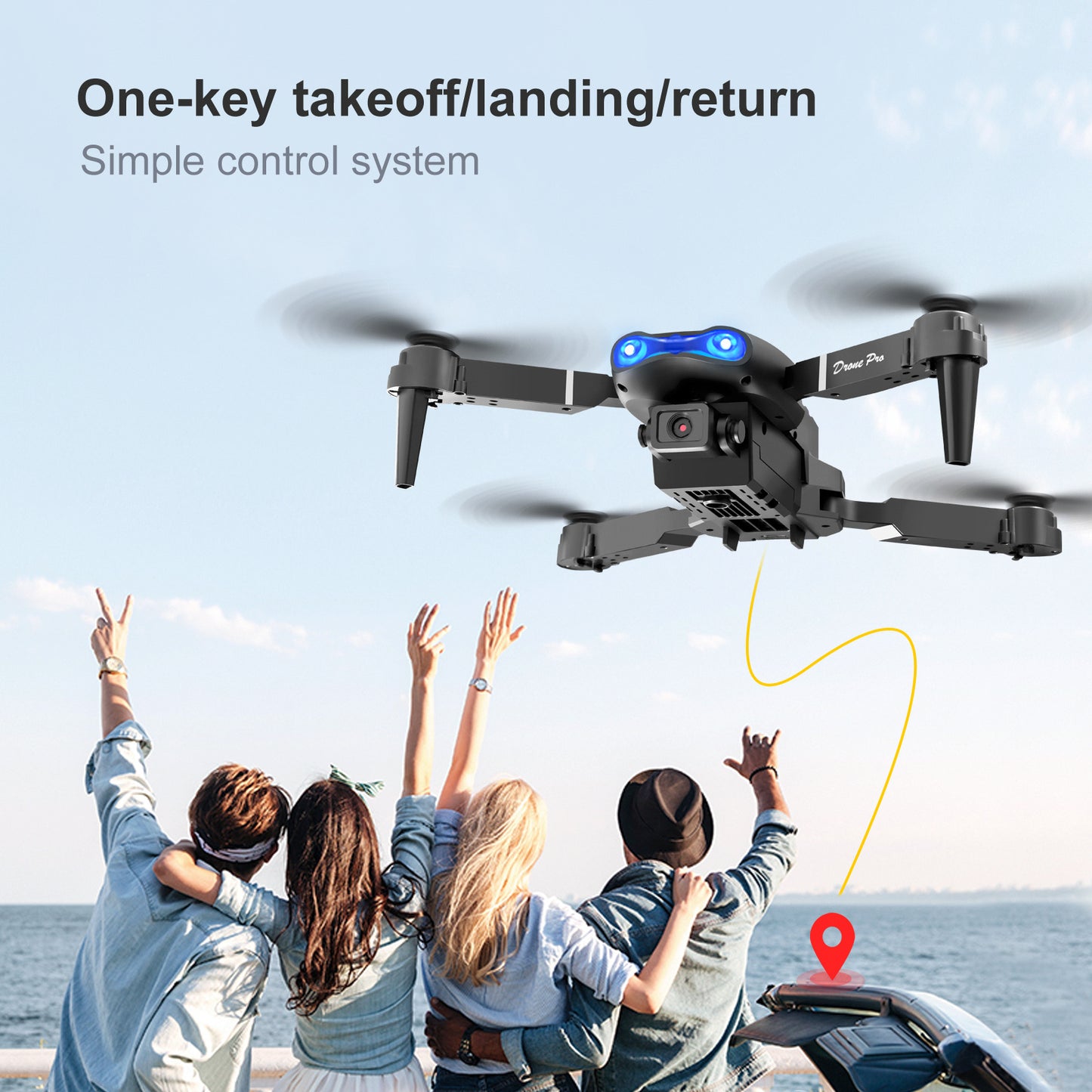 Casrra Drone E99pro With 1080P HD Dual Camera for Adults Kids,RC Quadcopter with 2 Modular 1800mAh Batteries for 30 Mins Long Flight,Black,Altitude Hold,Waypoint Fly,Carrying Case